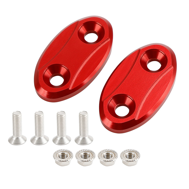 Kawasaki ZX-6R ZX6R 2003-2004 Red mirror delete blanking block off plates