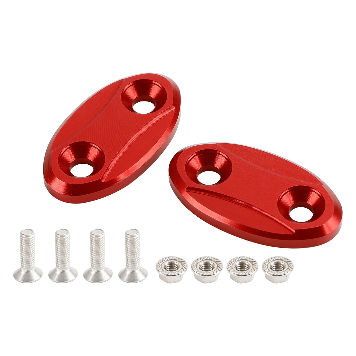 Kawasaki ZX-6R ZX6R 2003-2004 Red mirror delete blanking block off plates