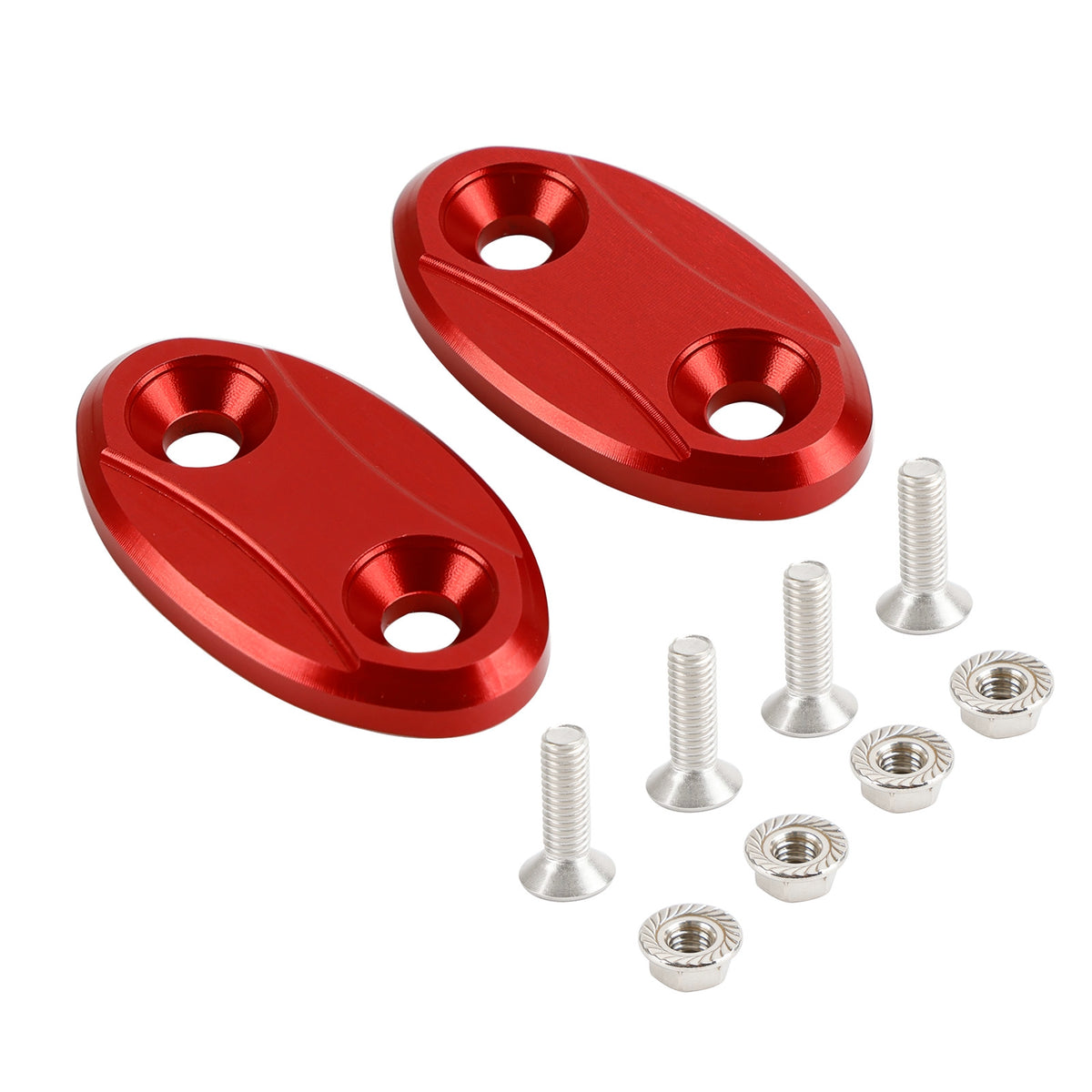 Kawasaki ZX-6R ZX6R 2003-2004 Red mirror delete blanking block off plates