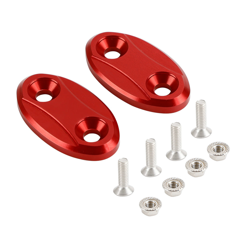Kawasaki ZX-6R ZX6R 2003-2004 Red mirror delete blanking block off plates