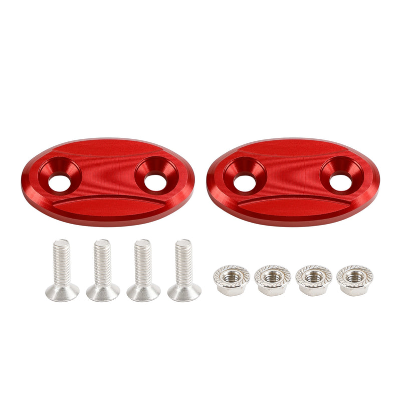 Kawasaki ZX-6R ZX6R 2003-2004 Red mirror delete blanking block off plates