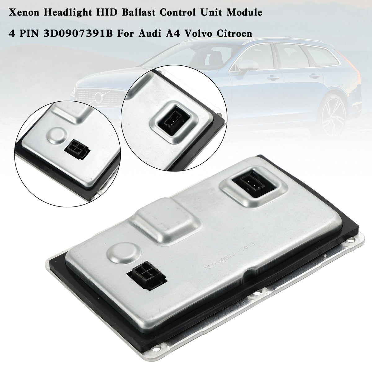 Audi A4 Volvo Headlight HID Ballast Control Unit Module 4 PIN 3D0907391B