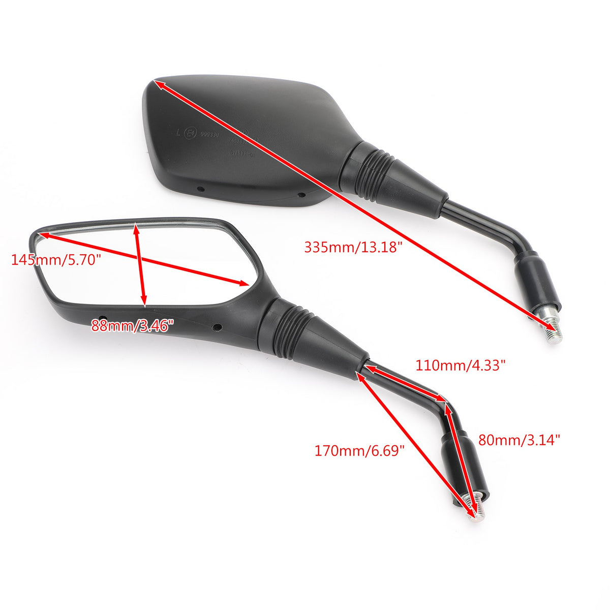 Suzuki GW250 Inazuma 2014-2017 DL250 V-Strom 2006-2018 Black Rearview Side Mirrors