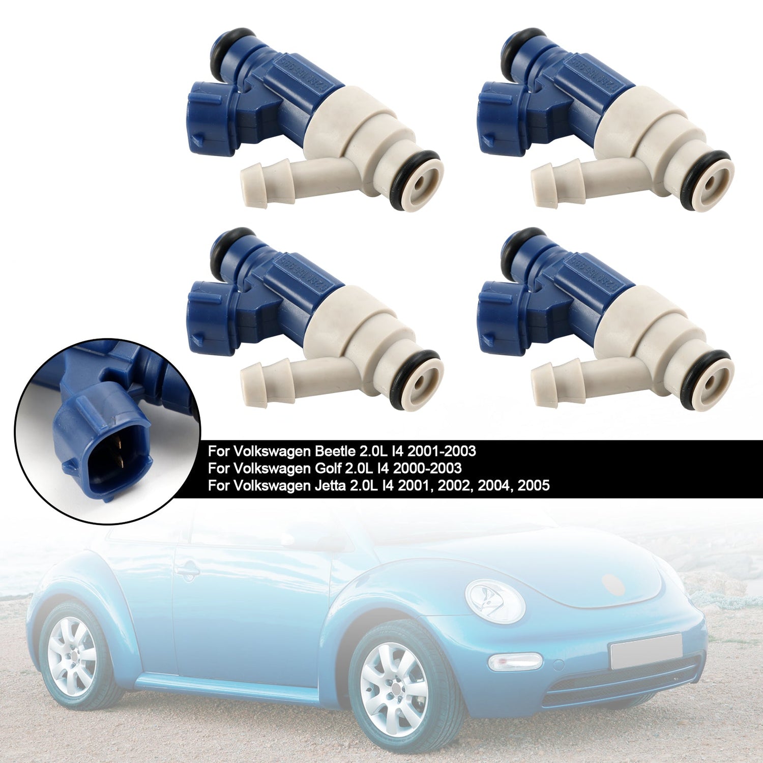 4PCS Fuel Injector 0280155995 Fit VW Golf Beetle Jetta 2.0L I4 2000-2005 0280156240