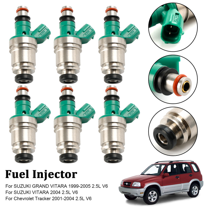 Suzuki Grand Vitara Tracker 2.5L JS4J-5 6PCS Fuel Injector 15710-67D00