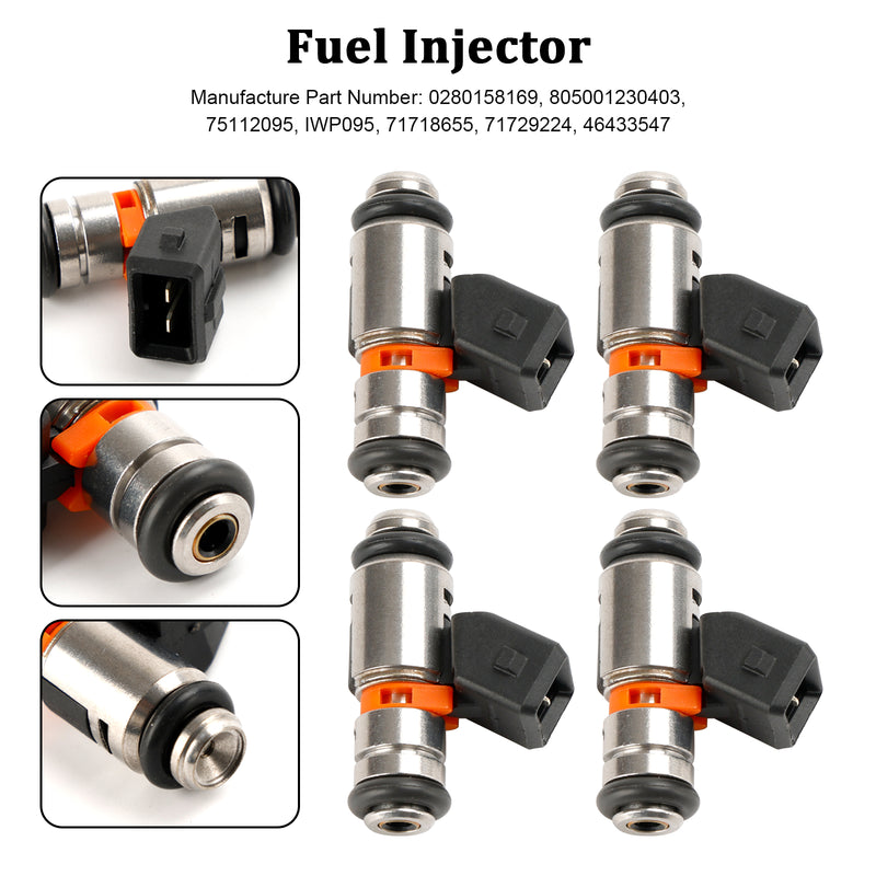 Fiat Punto 1.4L 2007-2009 Fit Fiat Palio 1.6L 4PCS Fuel Injector IWP095