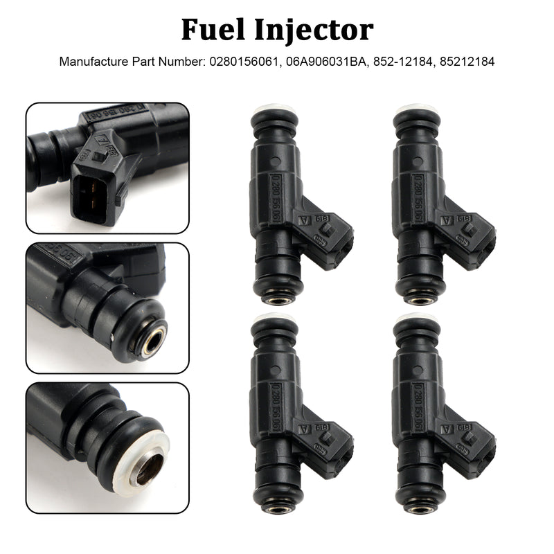 Audi Fit Volkswagen 1.8L 852-12184 4PCS Fuel Injector 0280156061