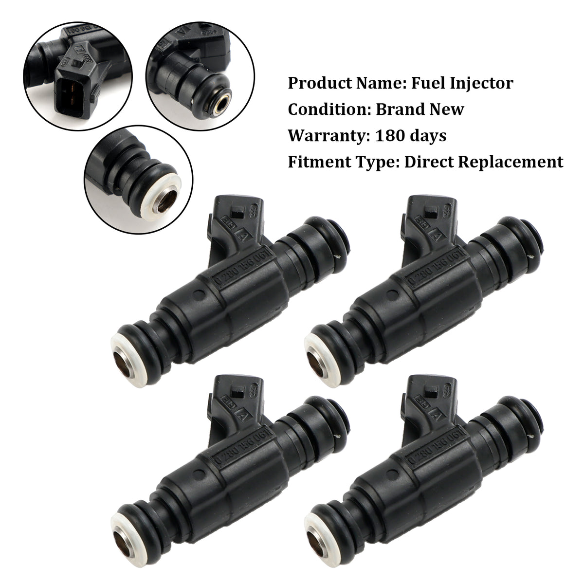Audi Fit Volkswagen 1.8L 852-12184 4PCS Fuel Injector 0280156061