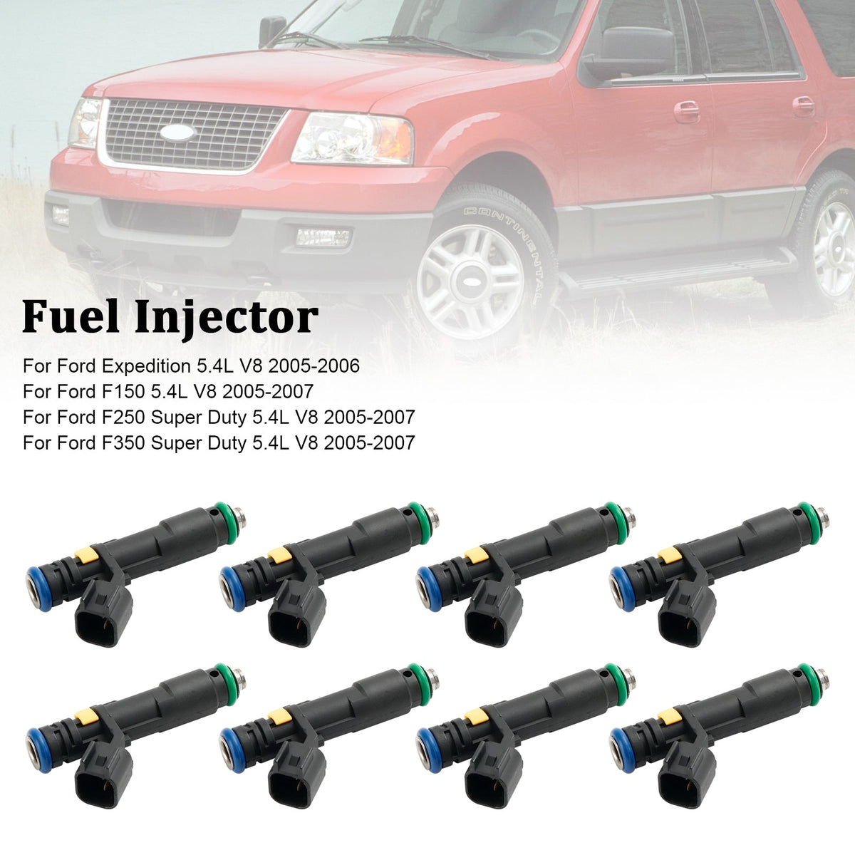 8PCS 5C3Z9F593DA FJ817 Fuel Injector Fit Ford F150 F250 F350 Expedition Super Duty 2005-2007 5.4L