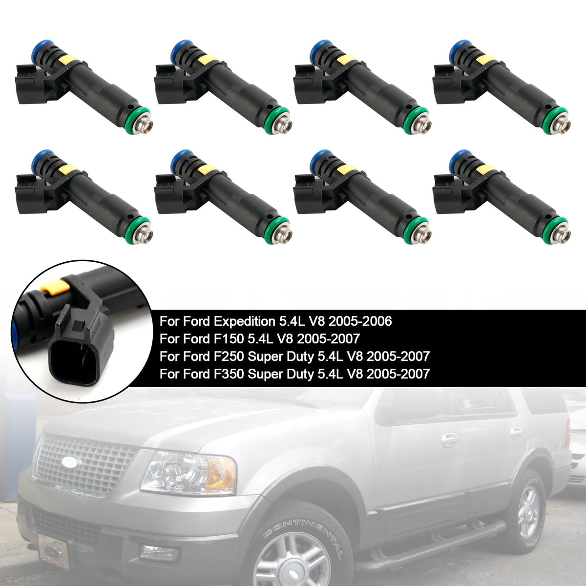 8PCS 5C3Z9F593DA FJ817 Fuel Injector Fit Ford F150 F250 F350 Expedition Super Duty 2005-2007 5.4L