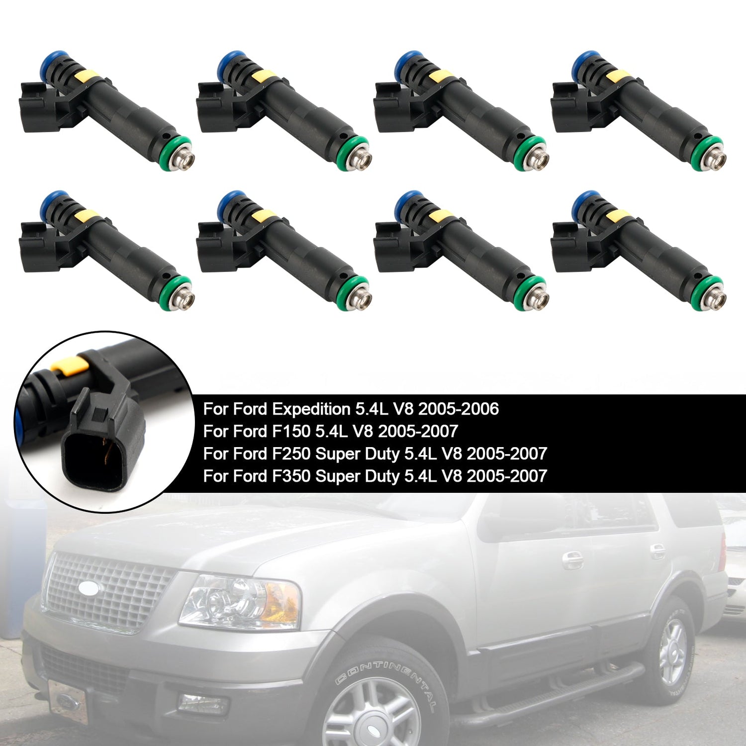 8PCS 5C3Z9F593DA FJ817 Fuel Injector Fit Ford F150 F250 F350 Expedition Super Duty 2005-2007 5.4L