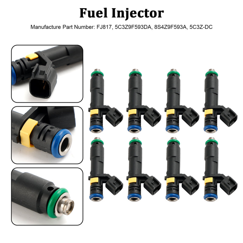 8PCS 5C3Z9F593DA FJ817 Fuel Injector Fit Ford F150 F250 F350 Expedition Super Duty 2005-2007 5.4L