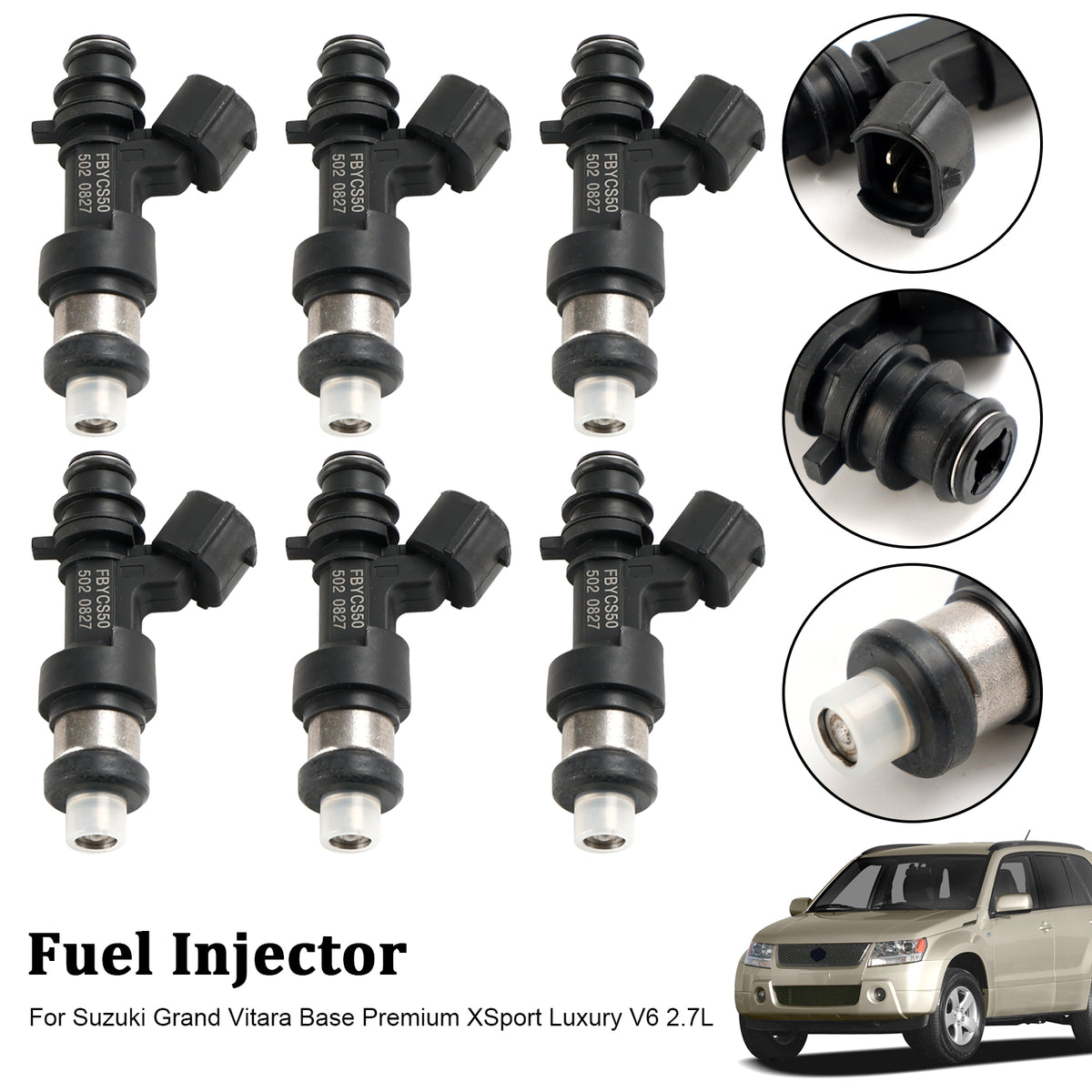 Suzuki Grand Vitara Base V6 2.7L FBYCS50 6PCS Fuel Injector 15710-66J00