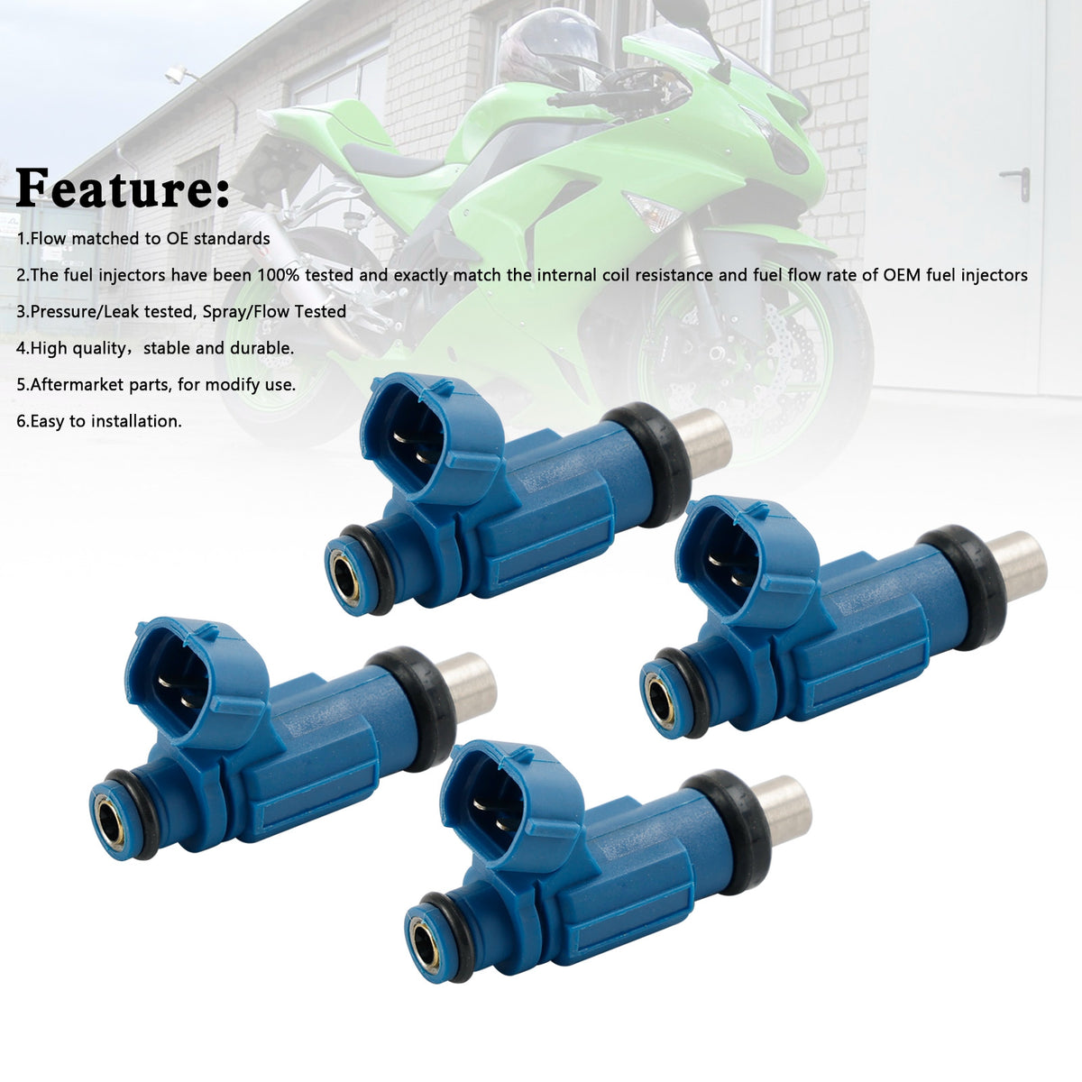Kawasaki Ninja ZX-14 ZX-10R KX450F 4PCS EAT286 49033-0010 Fuel Injector