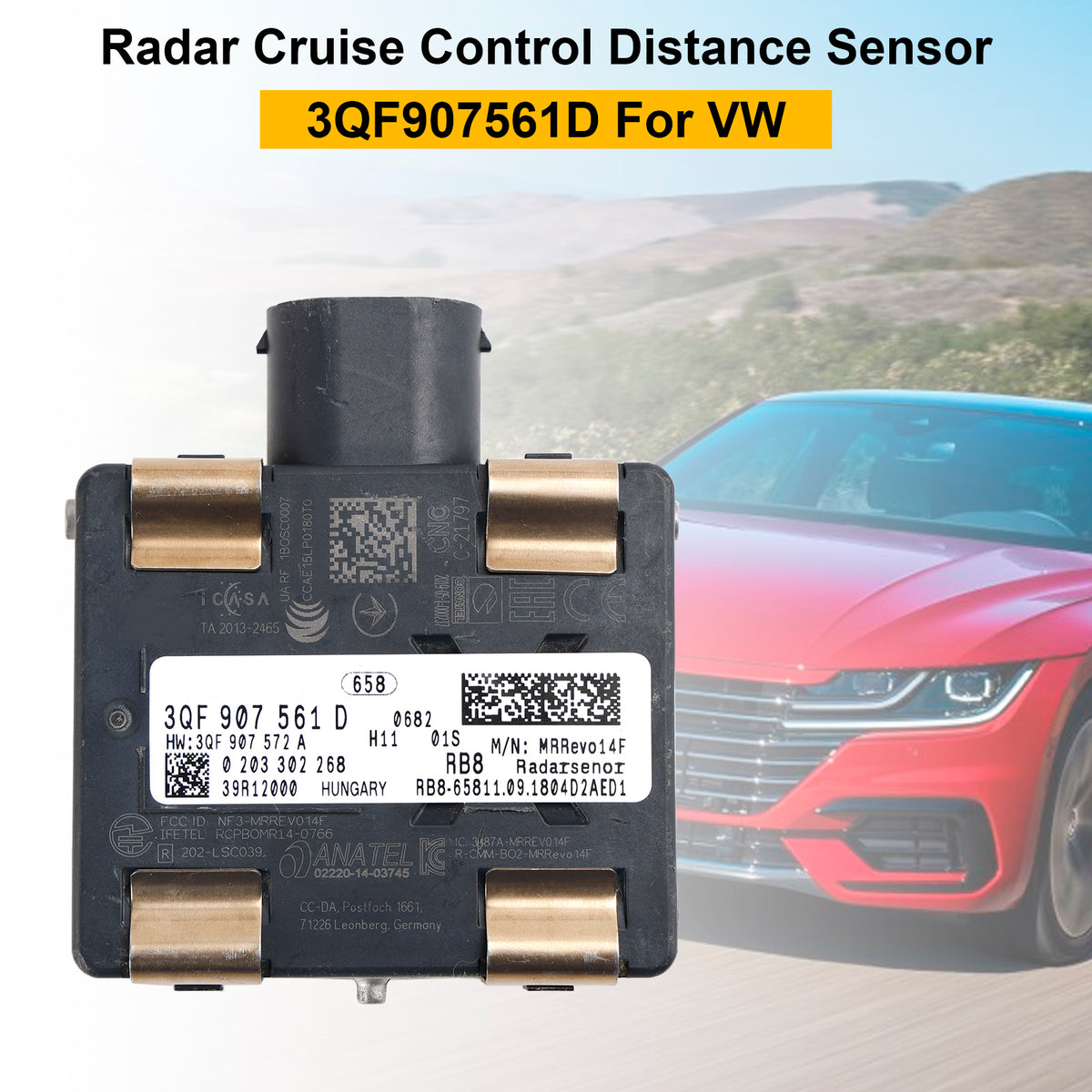VW Arteon 2019-2020 Cruise Control Distance Radar Sensor 3QF907561D
