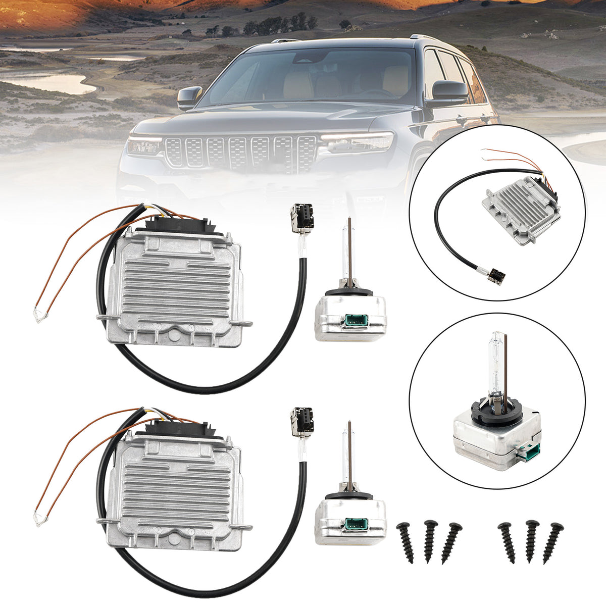 2014-2020 Grand Cherokee 2x Headlight Ballast & D3S Bulb Wire Control Unit