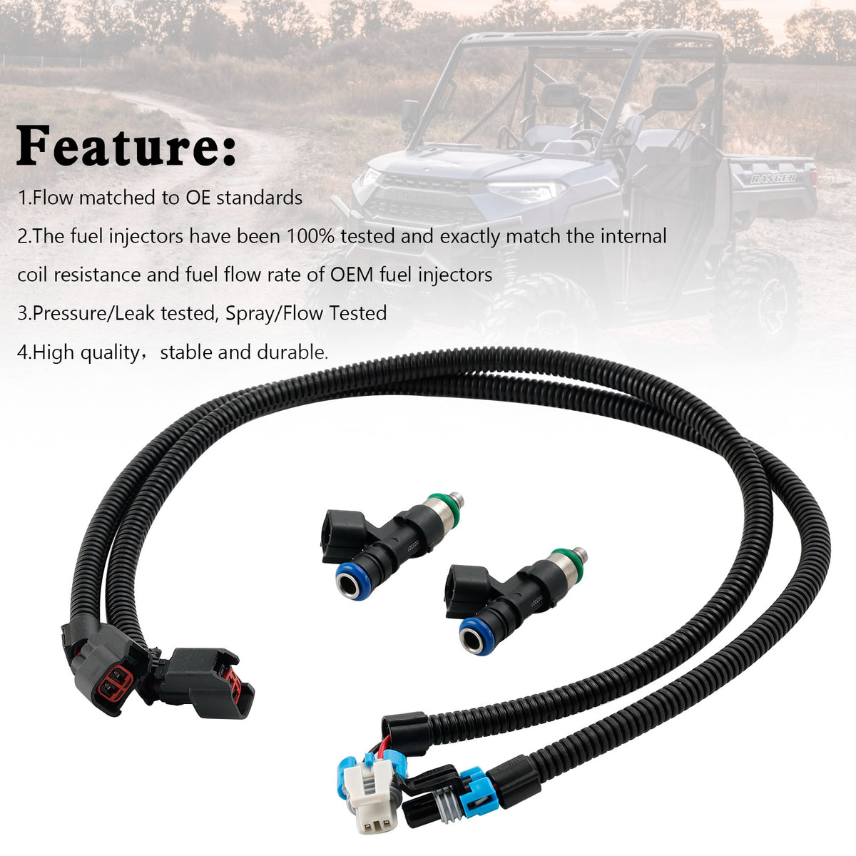 Polaris RZR Ranger 800 2011-2014 1204318 1204319 Fuel Injectors Harness (PAIR)