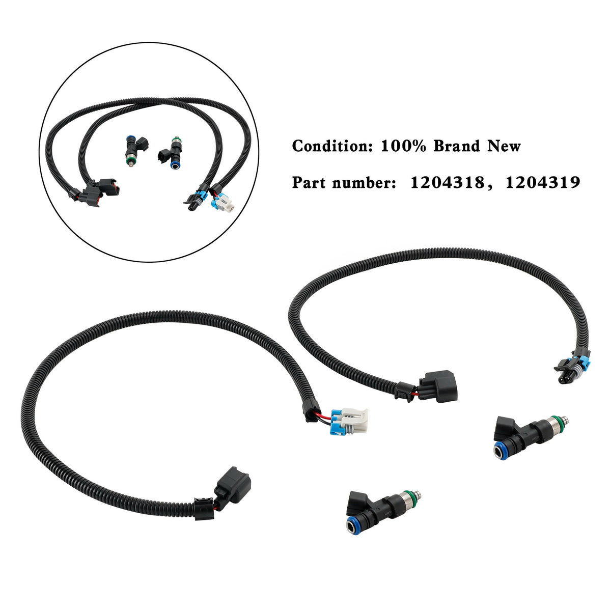 Polaris RZR Ranger 800 2011-2014 1204318 1204319 Fuel Injectors Harness (PAIR)