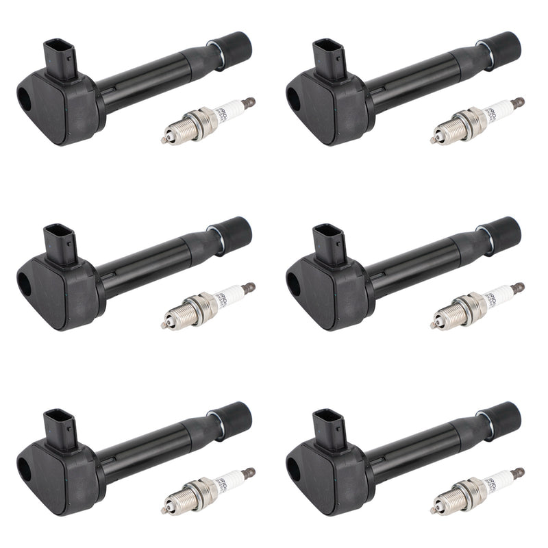 2000-2002 Honda Accord V6 3.0L 6X Ignition Coils+6X Spark Plugs Set 30520P8EA01 UF242 30520RCAA02