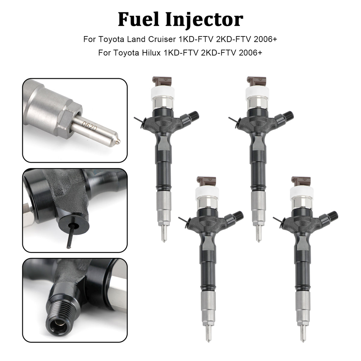 Toyota Land Cruiser Hilux 2006+ 095000-6760 4PCS Fuel Injector 23670-30140