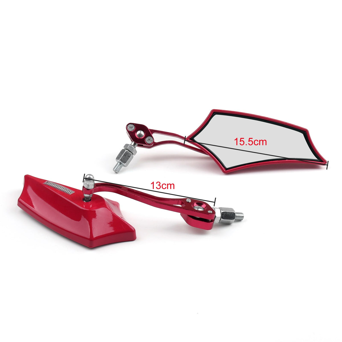 Motocycle Chopper Cruiser Street Dirt Bike Rear View Mirrors 8mm 10mm Red