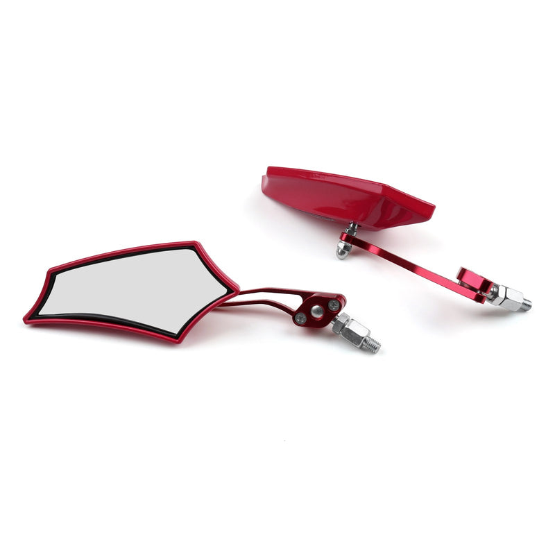 Motocycle Chopper Cruiser Street Dirt Bike Rear View Mirrors 8mm 10mm Red
