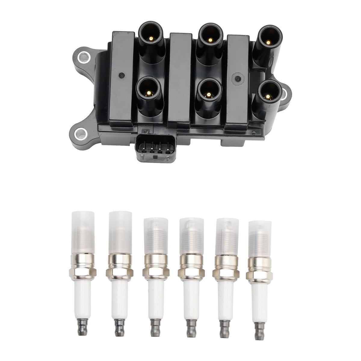 2001-2003 Ford E-150 V6 4.2L Ignition Coil+6 Spark plug+6 Wire FD498 5F2Z-12029-AD