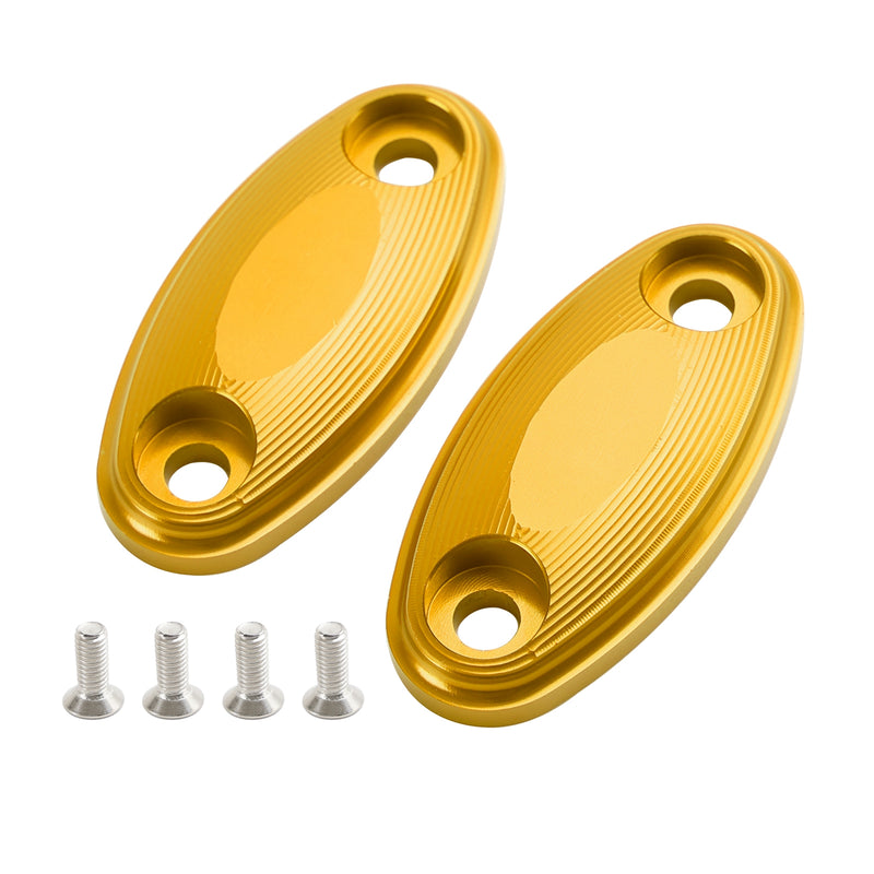 Honda CBR500R CBR600RR 2013-2020 CNC Aluminum Gold Mirror Block Off Plates