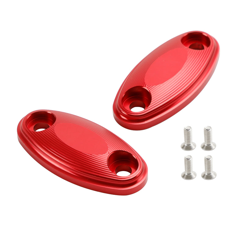 Honda CBR500R CBR600RR 2013-2020 CNC Aluminum Red Mirror Block Off Plates