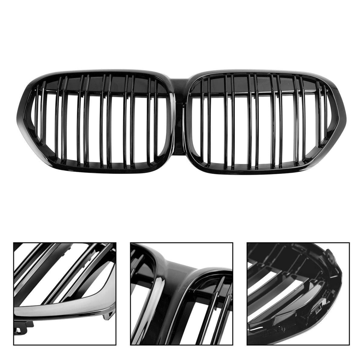 2019-2021 BMW X1 F48 F49 Dual Slat Gloss Black Front Kidney Grill