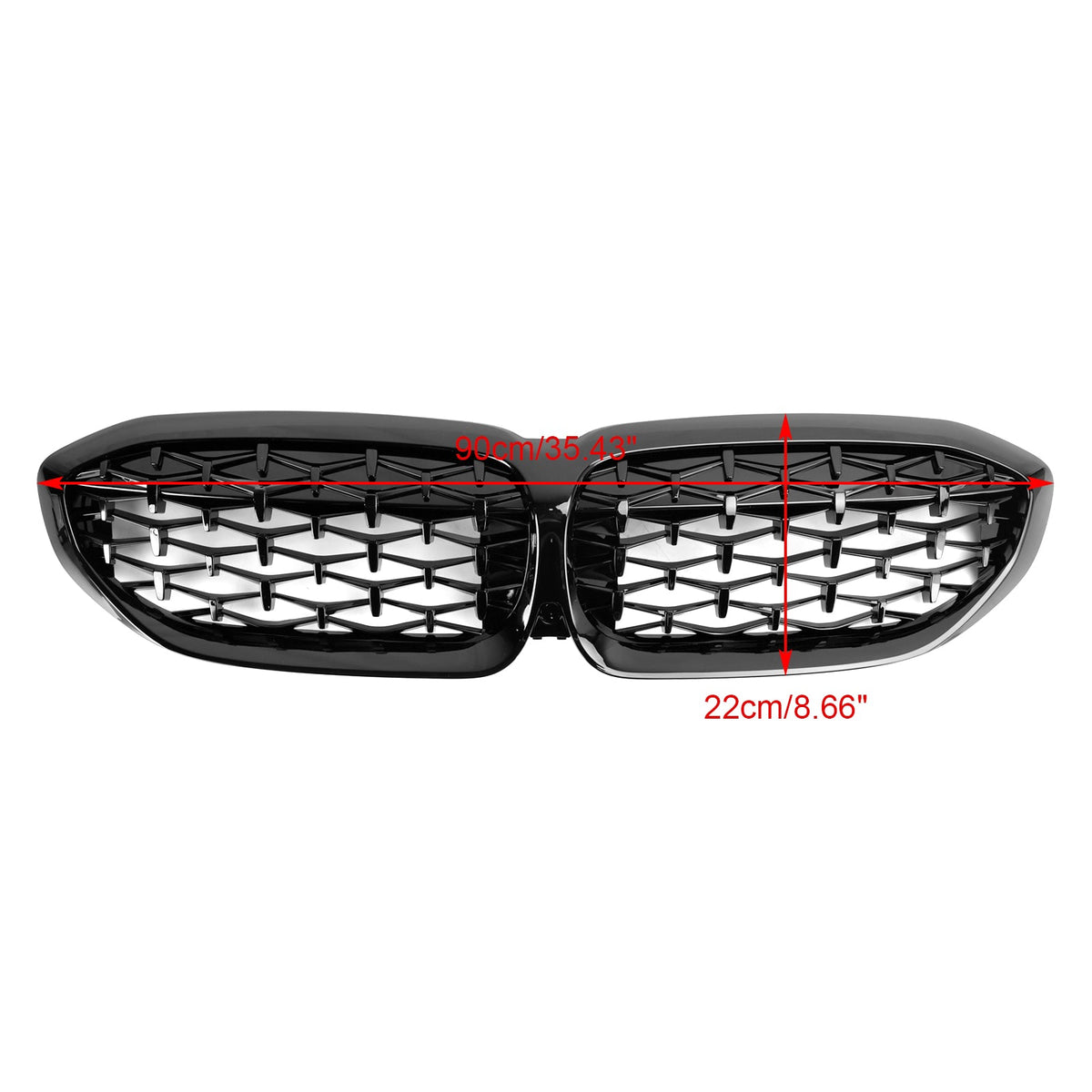 2019-2022 BMW 3 Series G20 Diamond Black Kidney Grille Grill 51138072085