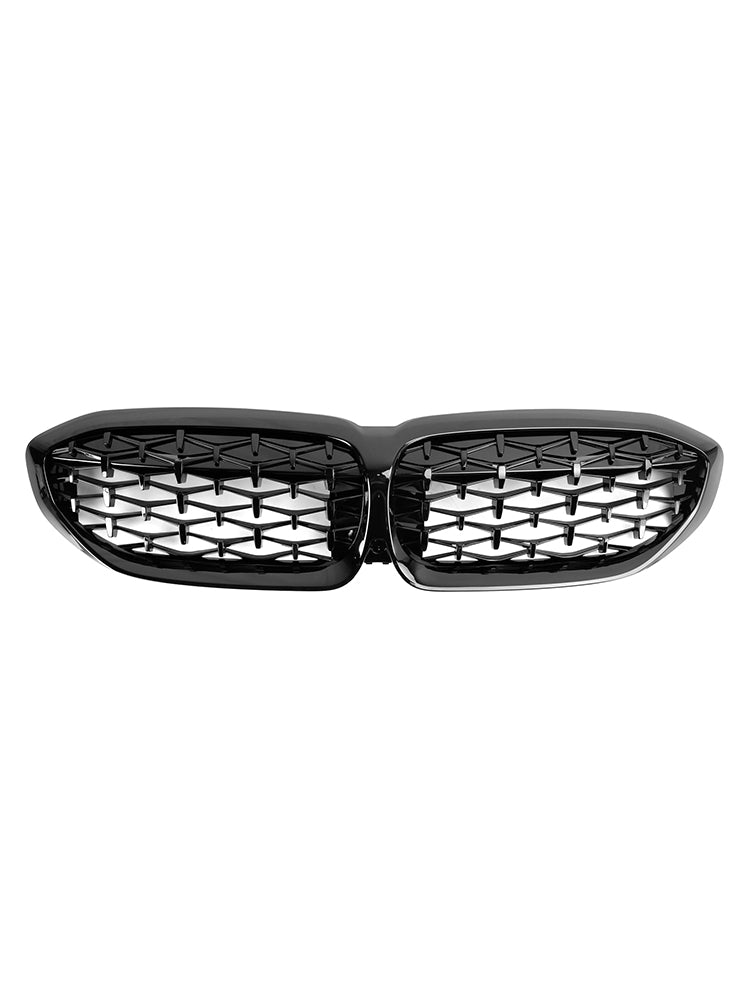 2019-2022 BMW 3 Series G20 Diamond Black Kidney Grille Grill 51138072085