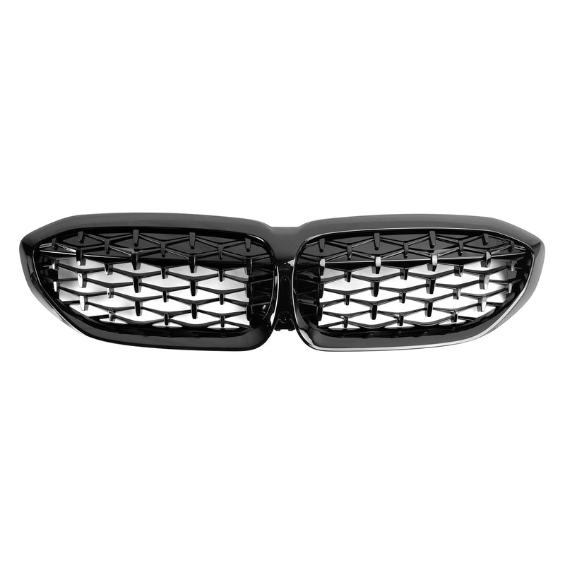 2019-2022 BMW 3 Series G20 Diamond Black Kidney Grille Grill 51138072085