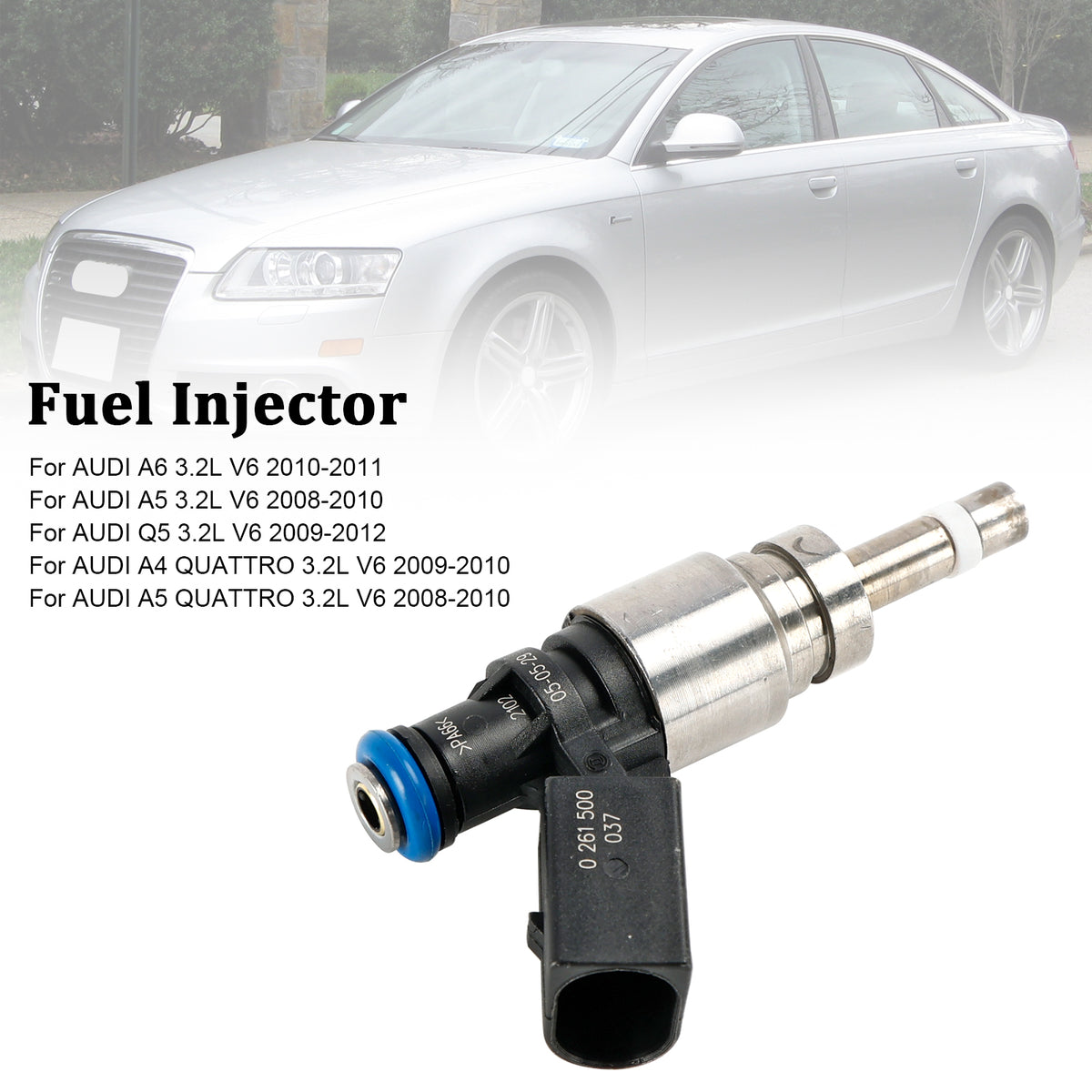 Audi Q5 A4 A5 A6 3.2L V6 2008-2011 0261500037 1PCS Fuel Injector 06E906036F