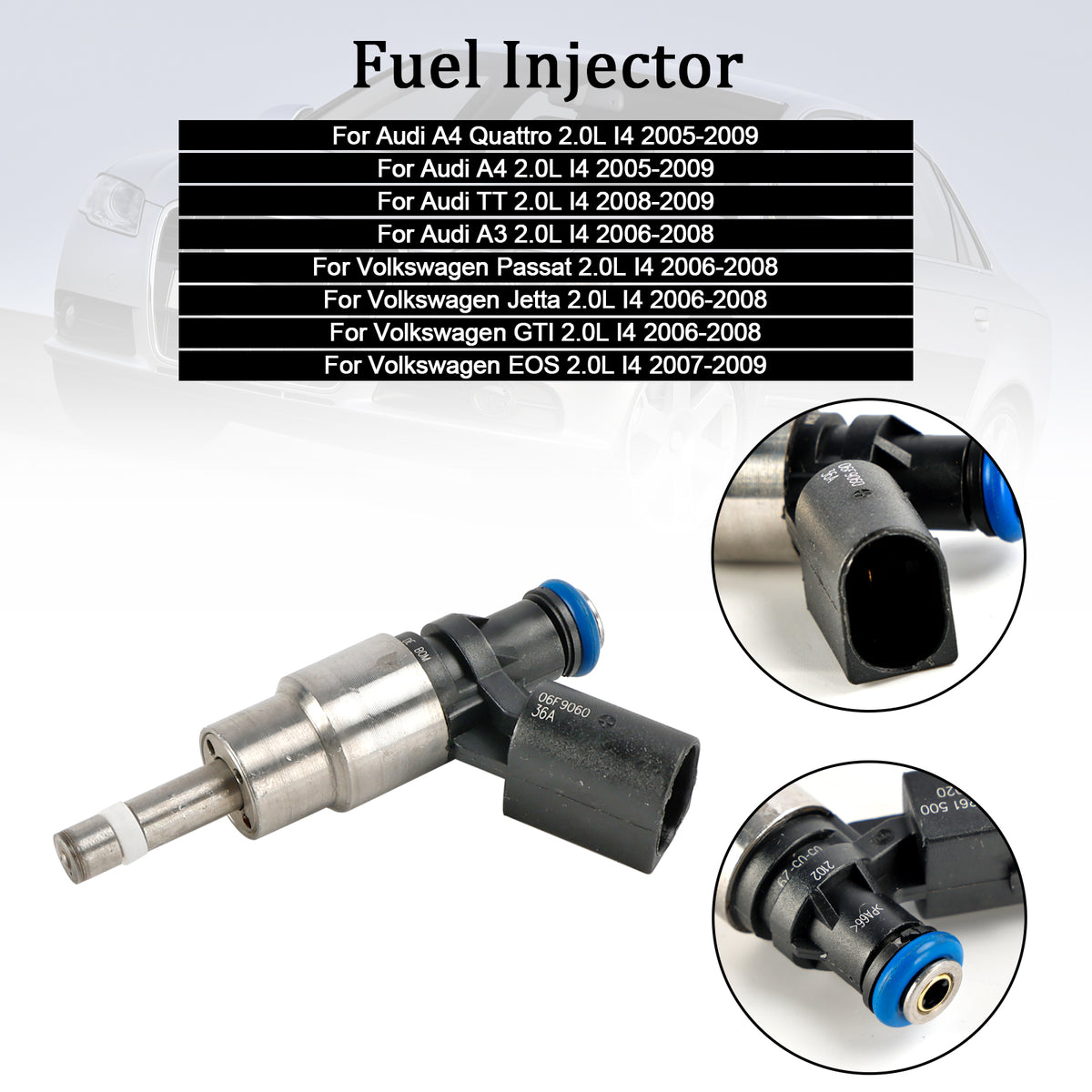 Audi A3 A4 A6 Fit VW Golf Passat 2.0 Tfsi 1PCS Fuel Injector 06F906036A
