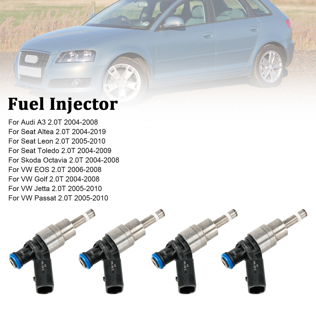 Audi A4 Avant 8E5 2.0 FSI 2002-2004 06D906036B 4PCS Fuel Injector 0261500011
