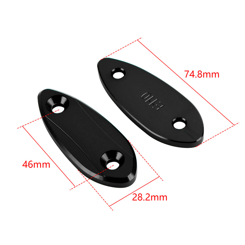 Kawasaki Ninja 250/300/400/650 2013-2022 CNC Black Mirror Block Off Plates