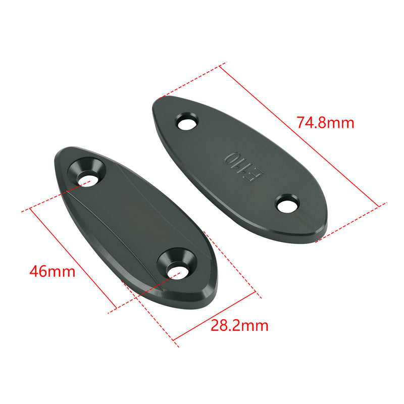 Kawasaki Ninja 250 300 400 650 2013-2022 CNC Titanium Mirror Block Off Plates