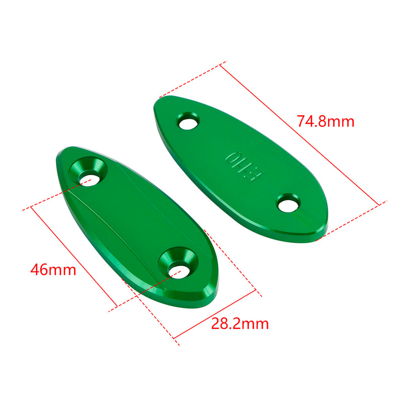 Kawasaki Ninja 250/300/400/650 2013-2022 CNC Green Mirror Block Off Plates