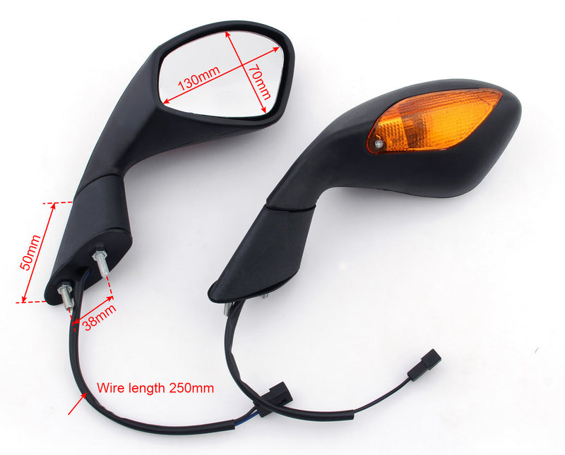 Aprilia RSV 1000 RSV1000 2004-2008 Pair Rear View Mirrors with Turn Signal