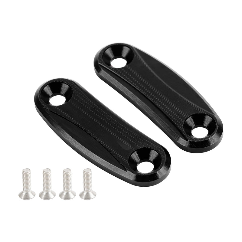 Kawasaki ZX-10R 2011-2015 Black mirror delete blanking block off plates