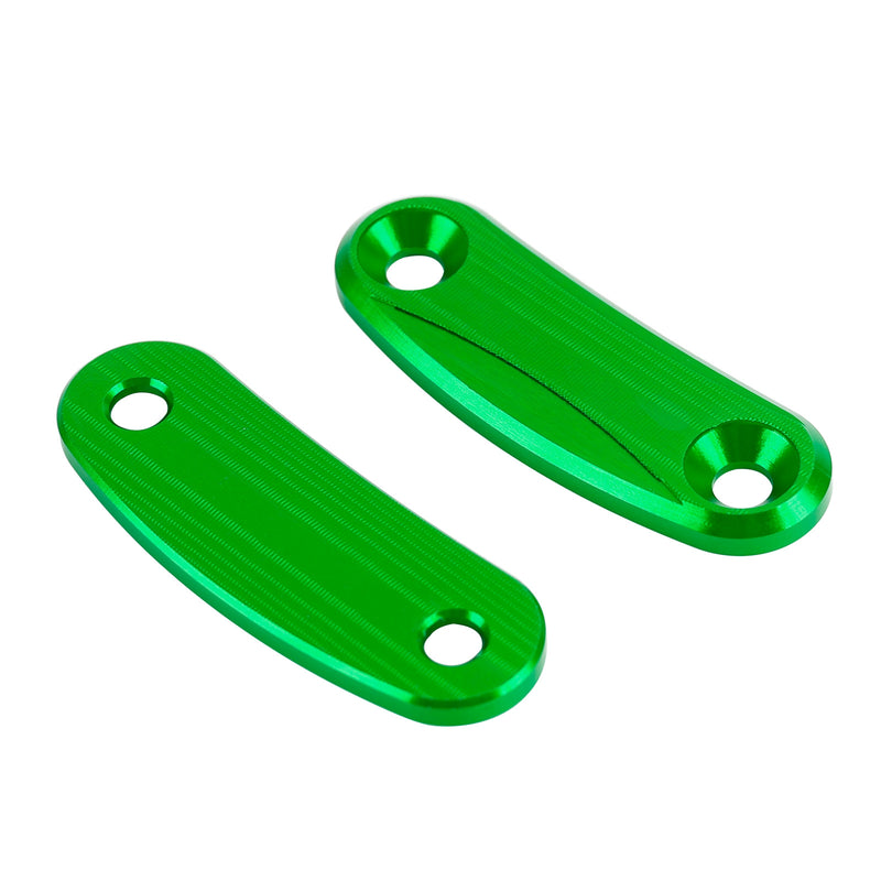 Kawasaki ZX-10R 2011-2015 Green mirror delete blanking block off plates