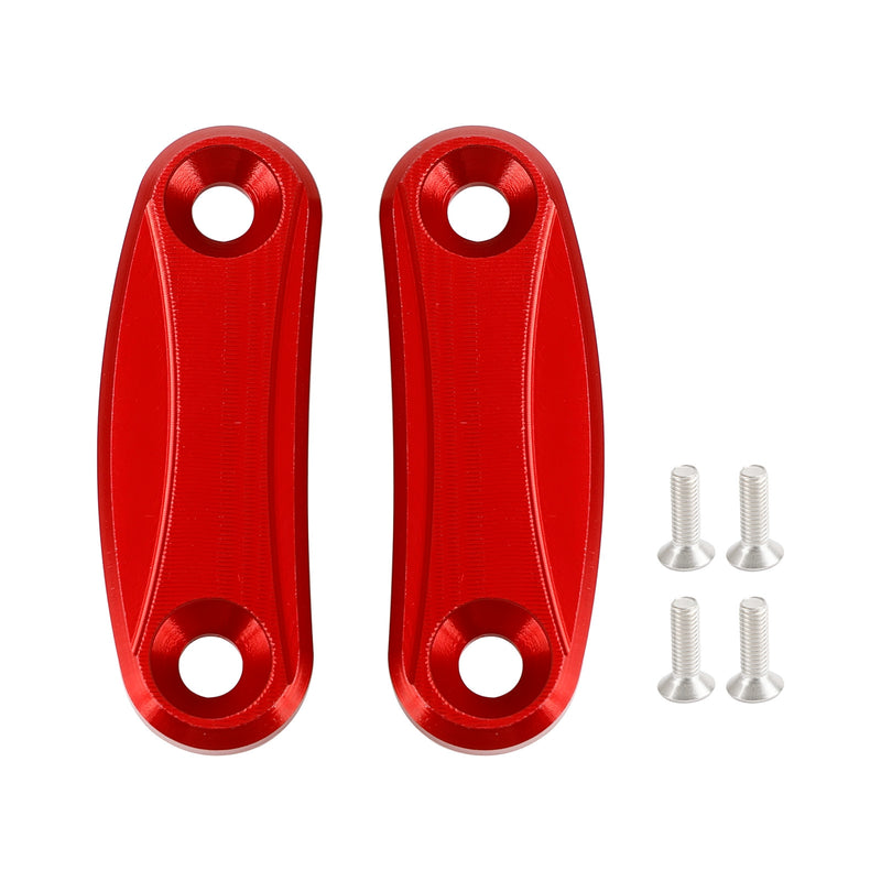 Kawasaki ZX-10R 2011-2015 Red mirror delete blanking block off plates