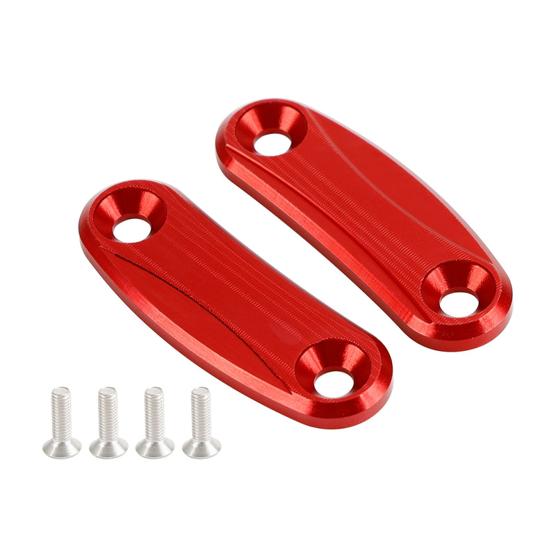Kawasaki ZX-10R 2011-2015 Red mirror delete blanking block off plates