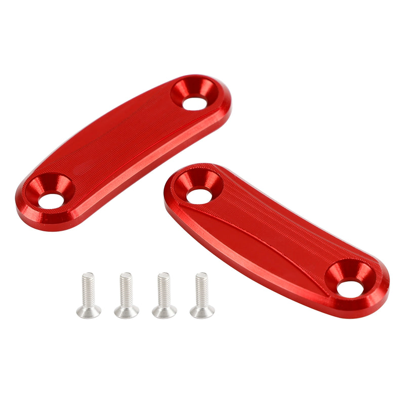Kawasaki ZX-10R 2011-2015 Red mirror delete blanking block off plates