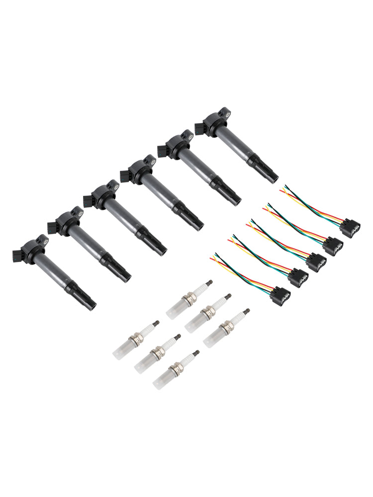 2005-2018 TOYOTA AVALON 6PCS Ignition Coils+Connectors+Spark Plug UF487 90919-02251 90919-A2002
