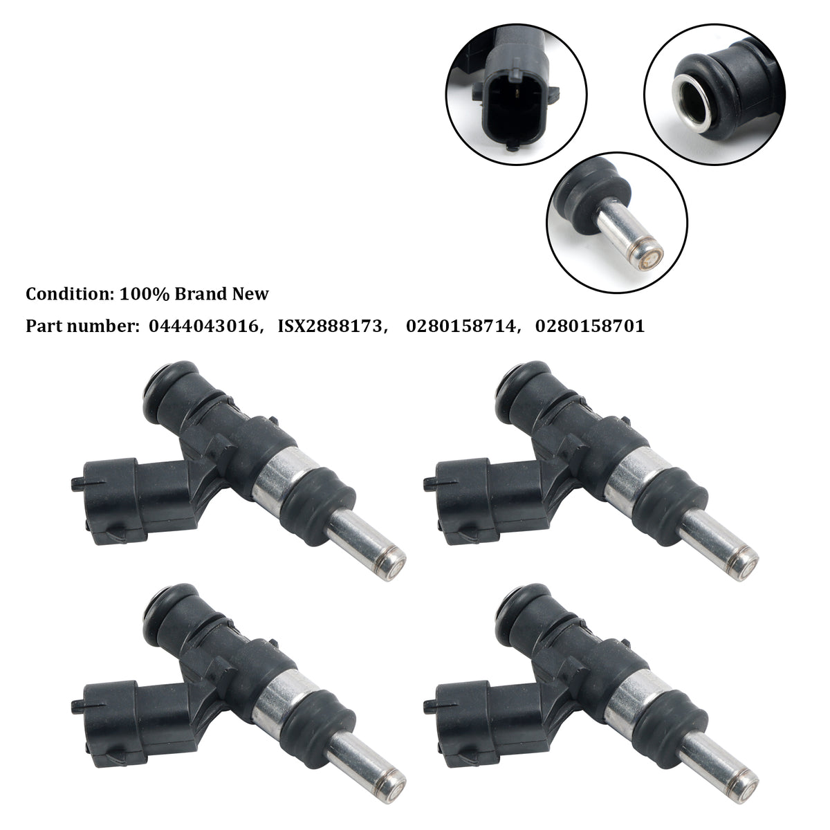 Cummins 4PCS 0444043016 ISX2888173 Fuel Injector 0280158714 0280158701