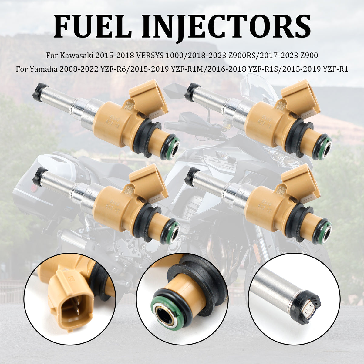 Yamaha YZF R1 R6 4PCS 49033-0034 297500-0640 Fuel Injectors 2C0-13761-00-00