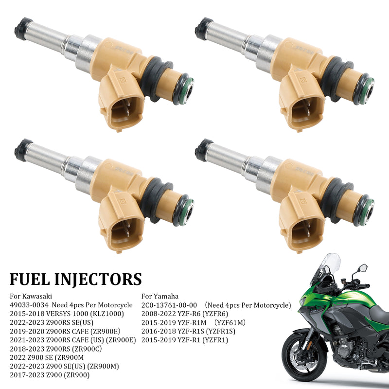 Yamaha YZF R1 R6 4PCS 49033-0034 297500-0640 Fuel Injectors 2C0-13761-00-00