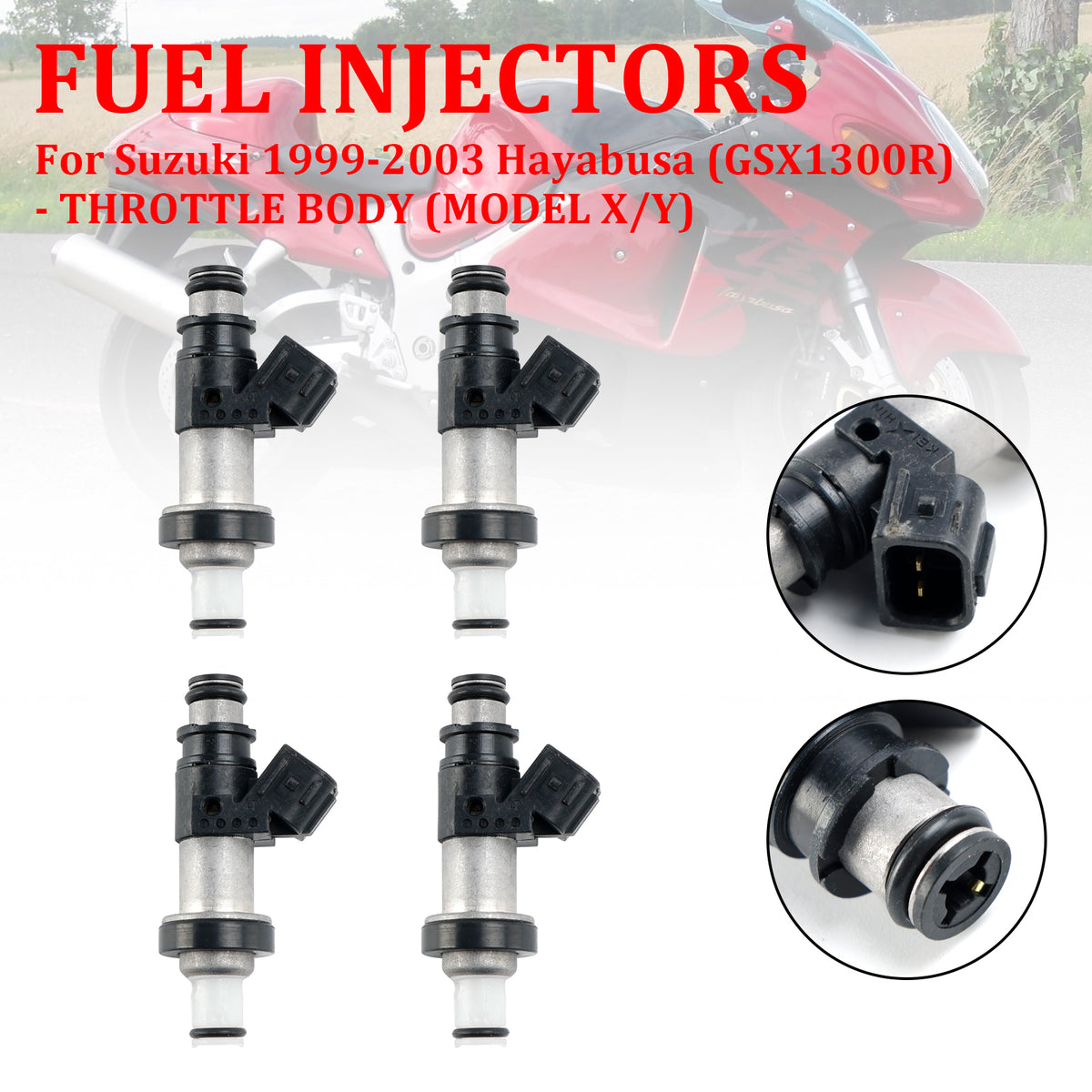Suzuki GSX-R750 GSX-R600 GSX1300R 4PCS 06164-P8E-A00 15710-24F00 Fuel Injectors
